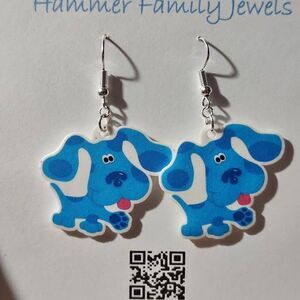 Blue's Clues Fan Art Earrings-Posts-Gold